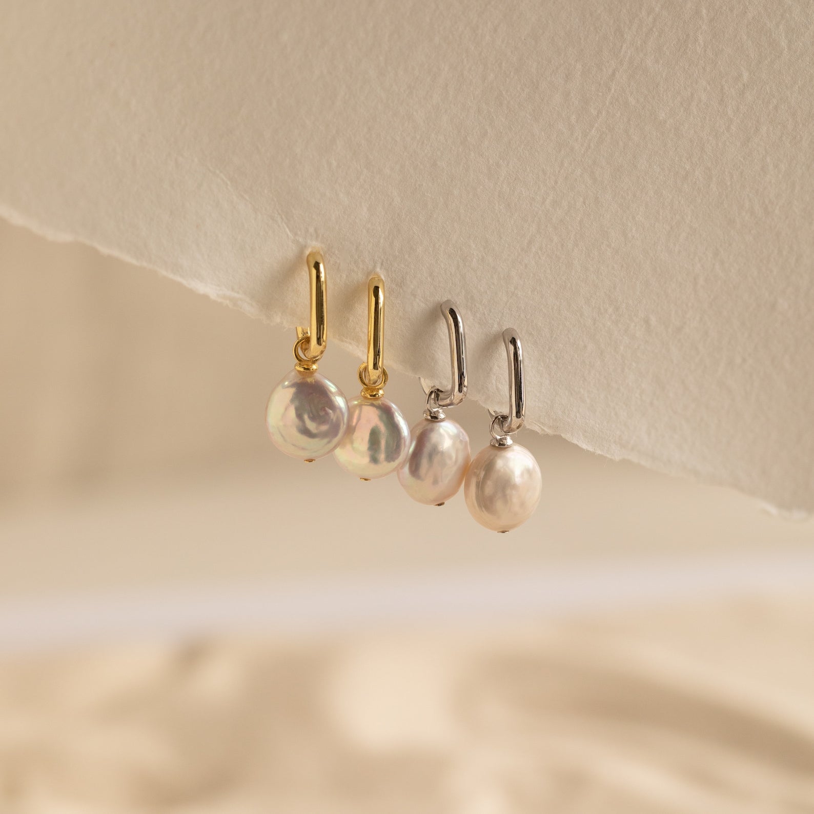 Bridget Pearl Hoop Earrings: Timeless Elegance, Versatile Style